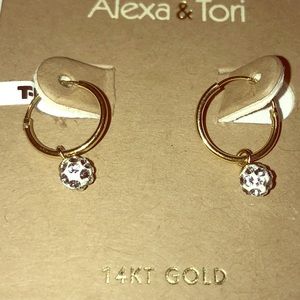 Alexa & Tori 14KT Gold and CZ children’s Earrings